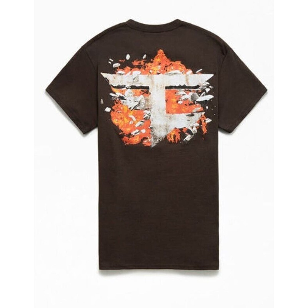 FaZe Clan T Shirt‎ Adult Medium Brown Orange Print Short Sleeve Cotton Crewneck
